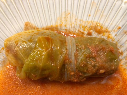 白滝で止めるロールキャベツ トマトソース